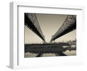 USA, Louisiana, New Orleans, Greater New Orleans Bridge and Mississippi River-Walter Bibikow-Framed Photographic Print