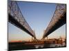 USA, Louisiana, New Orleans, Greater New Orleans Bridge and Mississippi River-Walter Bibikow-Mounted Photographic Print