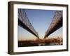 USA, Louisiana, New Orleans, Greater New Orleans Bridge and Mississippi River-Walter Bibikow-Framed Photographic Print