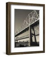 USA, Louisiana, New Orleans, the Greater New Orleans Bridge and Mississippi River-Walter Bibikow-Framed Photographic Print