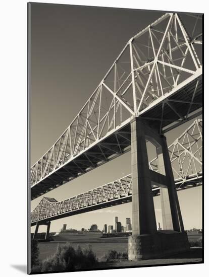 USA, Louisiana, New Orleans, the Greater New Orleans Bridge and Mississippi River-Walter Bibikow-Mounted Photographic Print