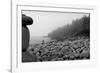 USA, Maine, Acadia National Park, Cairn on the Rocky Beach-null-Framed Photographic Print