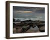 USA, Maine, Acadia National Park. Moody sunset on ocean coastline.-Jaynes Gallery-Framed Photographic Print