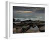 USA, Maine, Acadia National Park. Moody sunset on ocean coastline.-Jaynes Gallery-Framed Photographic Print