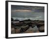 USA, Maine, Acadia National Park. Moody sunset on ocean coastline.-Jaynes Gallery-Framed Photographic Print