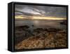 USA, Maine, Acadia National Park. Moody sunset on ocean coastline.-Jaynes Gallery-Framed Stretched Canvas