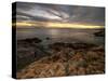 USA, Maine, Acadia National Park. Moody sunset on ocean coastline.-Jaynes Gallery-Stretched Canvas