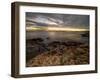 USA, Maine, Acadia National Park. Moody sunset on ocean coastline.-Jaynes Gallery-Framed Photographic Print