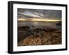 USA, Maine, Acadia National Park. Moody sunset on ocean coastline.-Jaynes Gallery-Framed Photographic Print