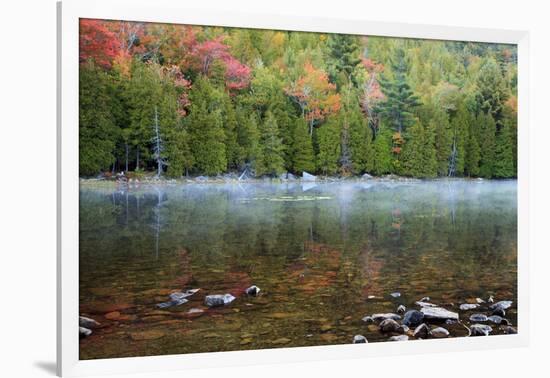 USA, Maine. Acadia National Park, morning fog at Bubble Pond.-Joanne Wells-Framed Photographic Print