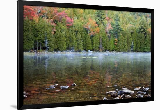 USA, Maine. Acadia National Park, morning fog at Bubble Pond.-Joanne Wells-Framed Photographic Print