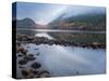 USA, Maine, Acadia National Park. Mountain and forest reflections in lake.-Jaynes Gallery-Stretched Canvas