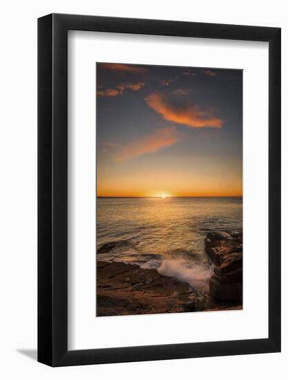 USA, Maine, Acadia National Park. Sunset on ocean coastline.-Jaynes Gallery-Framed Photographic Print