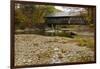 USA, Maine, Bethel. Newry Covered Bridge over River in Autumn-Bill Bachmann-Framed Photographic Print