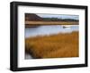 USA, Maine. Boat Anchored in Mousam River-Steve Terrill-Framed Photographic Print