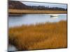 USA, Maine. Boat Anchored in Mousam River-Steve Terrill-Mounted Photographic Print