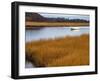 USA, Maine. Boat Anchored in Mousam River-Steve Terrill-Framed Photographic Print