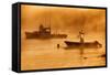 USA, Maine, Lobster Boats in Morning Fog at Bass Harbor-Joanne Wells-Framed Stretched Canvas
