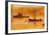 USA, Maine, Lobster Boats in Morning Fog at Bass Harbor-Joanne Wells-Framed Photographic Print