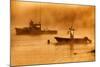 USA, Maine, Lobster Boats in Morning Fog at Bass Harbor-Joanne Wells-Mounted Photographic Print