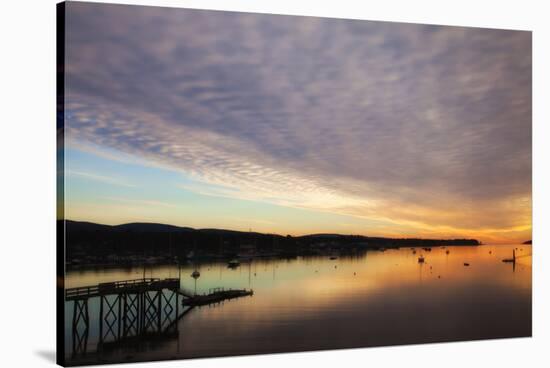 USA, Maine, Morning Clouds at Southeast Harbor-Joanne Wells-Stretched Canvas