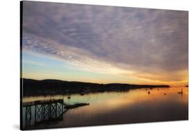 USA, Maine, Morning Clouds at Southeast Harbor-Joanne Wells-Stretched Canvas