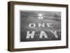 USA, Maine, Mt. Desert Island, Bernard. One-way road sign.-Walter Bibikow-Framed Photographic Print