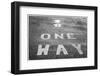 USA, Maine, Mt. Desert Island, Bernard. One-way road sign.-Walter Bibikow-Framed Photographic Print