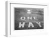 USA, Maine, Mt. Desert Island, Bernard. One-way road sign.-Walter Bibikow-Framed Photographic Print