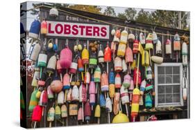 USA, Maine, Mt. Desert Island. Eden, traditional lobster shack seafood restaurant during autumn.-Walter Bibikow-Stretched Canvas