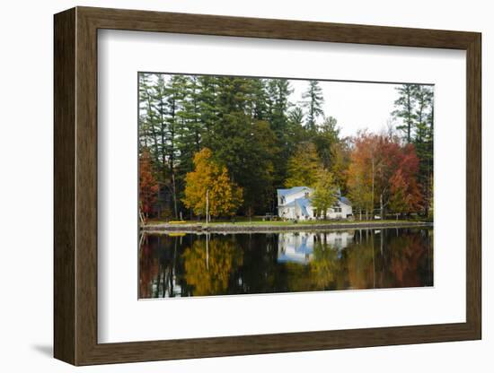 USA, Maine, Norway. Lake Pennasseewassee in Autumn Foliage-Bill Bachmann-Framed Photographic Print