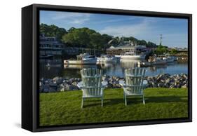 USA, Maine, Ogunquit, Perkins Cove, Boat Harbor-Walter Bibikow-Framed Stretched Canvas