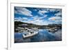 USA, Maine, Ogunquit, Perkins Cove, harbor-Walter Bibikow-Framed Premium Photographic Print