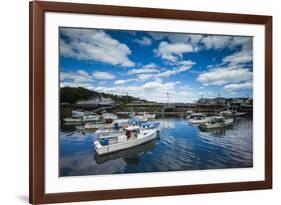 USA, Maine, Ogunquit, Perkins Cove, harbor-Walter Bibikow-Framed Premium Photographic Print