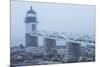 USA, Maine, Port Clyde. Marshall Point Lighthouse in the fog.-Walter Bibikow-Mounted Photographic Print