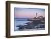 USA, Maine, Portland, Cape Elizabeth, Portland Head Light, lighthouse, dusk-Walter Bibikw-Framed Photographic Print
