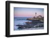 USA, Maine, Portland, Cape Elizabeth, Portland Head Light, lighthouse, dusk-Walter Bibikw-Framed Photographic Print