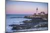 USA, Maine, Portland, Cape Elizabeth, Portland Head Light, lighthouse, dusk-Walter Bibikw-Mounted Photographic Print