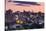 USA, Maine, Portland, skyline from Munjoy Hill at dusk-Walter Bibikow-Stretched Canvas