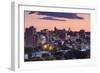 USA, Maine, Portland, skyline from Munjoy Hill at dusk-Walter Bibikow-Framed Photographic Print