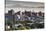 USA, Maine, Portland, skyline from Munjoy Hill, sunset-Walter Bibikow-Stretched Canvas