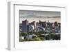 USA, Maine, Portland, skyline from Munjoy Hill, sunset-Walter Bibikow-Framed Photographic Print