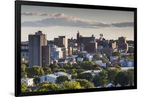 USA, Maine, Portland, skyline from Munjoy Hill, sunset-Walter Bibikow-Framed Photographic Print