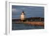 USA, Maine, Portland, Spring Point Ledge Lighthouse, sunset-Walter Bibikow-Framed Photographic Print