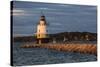 USA, Maine, Portland, Spring Point Ledge Lighthouse, sunset-Walter Bibikow-Stretched Canvas