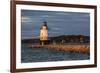 USA, Maine, Portland, Spring Point Ledge Lighthouse, sunset-Walter Bibikow-Framed Premium Photographic Print