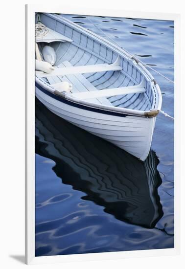 USA, Maine, Rockport, Dinghy Moored at Dock-Ann Collins-Framed Photographic Print