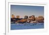 USA, Maine, skyline from South Portland at dawn-Walter Bibikow-Framed Photographic Print