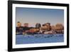 USA, Maine, skyline from South Portland at dawn-Walter Bibikow-Framed Photographic Print