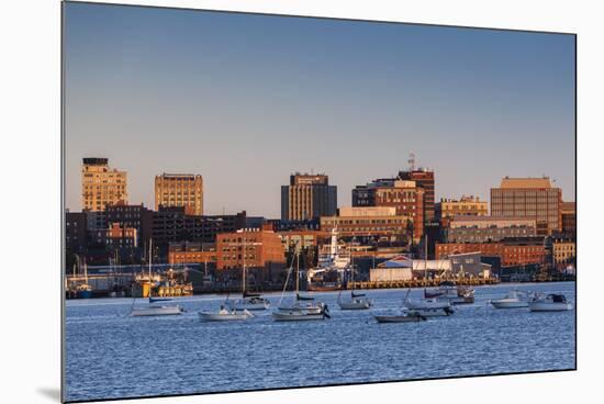 USA, Maine, skyline from South Portland at dawn-Walter Bibikow-Mounted Photographic Print